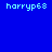 Blue background with red rectangular blocks and light blue text reading 'harryp68' in multiple positions.