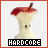 A pixelated apple core with red skin and a brown stem, displayed in a of identical frames beneath the word 'HARDCORE' on black bars
