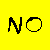A 50x50 pixel animated buddy icon split into yellow and black halves with