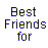 Static pixel art icon with text elements in multiple colors on white background, featuring 'Best Friends for LIFE!' and three stylized initials.
