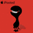 A pixelated black character with a wide grin stands on a red background, next to white text reading "new from Apple" and "the ipooted.".