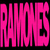 A static contact sheet showing two frames of a Ramones-themed animated buddy icon with pink text and a grayscale eagle logo on black background.