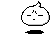 Pixelated white rounded character with black shadow base, displaying multiple expressions and Japanese text above each pose against gray background.
