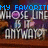 Animated icon with text changes showing 'MY FAVORITE' then 'SHOW' above 'WHOSE LINE IS IT ANYWAY?' text on a dark background with purple and brown tones.