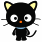 A pixelated black cat mascot with yellow ears, white eyes, an orange nose, and a blue collar on the left; green text reading "OnlyInnai Donu .com" on a dark green background on the right.