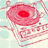 Two identical pink circular icons with red centers and white outlines, each attached to a light blue background with abstract curved lines.
