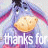 A 48x48 pixel animated buddy icon featuring Eeyore from Winnie the Pooh holding a cookie, with text changes across frames on a gray background.