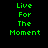Green pixelated text "Live For The Moment" arranged in two vertical on a black background, with identical static content across all observations