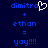 Blue pixelated text on dark blue background with white heart symbol replacing 'o' in first name.