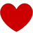 A static red and white pixelated image with a heart symbol and text elements arranged in a