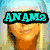 Six show a person with blonde hair in various poses and backgrounds, each with overlaid text in cyan block letters on black rectangles