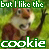 repeated cartoon animal figures with brown and white fur, green background text reading 'but I like the cookie', and pixelated animation changes