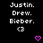 Pixelated text and symbols on black background with two heart variations, one white and one pink.