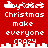 Red background with white pixelated text reading "Christmas make everyone crazy" and a small ship icon above the text, displayed in two identical