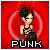 Pixelated icon of a stylized figure with dark hair and light skin against red background, wearing sleeveless top with patterned straps, standing in front of circular pink glow.