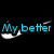 Cyan text on black background with white motion blur effects, displaying sequential phrases about 'better' with exclamation marks and punctuation variations.