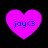 Four identical purple heart-shaped icons with blue text 'joy<3' on a black background, arranged in a