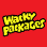 Pixelated red background with yellow text "Wacky Packages" and white text "Who Cares? Bears"; blue Care Bear holding a bowl of cereal.