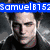 A split-screen buddy icon featuring a character from Twilight with a blue username bar and a muscular character with a red 'likes' label.