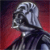 Pixelated figure in silver helmet and dark armor against red and dark purple gradient background