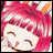 A 48x48 pixel buddy icon featuring a cartoon character with pink hair and closed eyes on the left, paired with stylized text reading "Anime IM" above "COM" on the right against a black background.