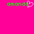 Bright pink background with green pixelated text 'omanda' on left and right, a pink pixelated heart symbol between them.