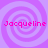 Four identical pink text labels reading "Jacqueline" appear over a purple spiral background in a