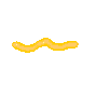 Yellow wavy line animation on white background with varying stroke thickness and endpoint shapes across frames.