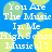 Blue background with repeating text "You Are The Music In Me High School Musical 2" and overlapping green and yellow circles.