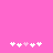 Pink background with two of white and light pink pixelated heart shapes, each containing five hearts