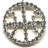 Circular metallic icon with four white quadrants separated by dark cross-shaped bars, rendered in grayscale tones.