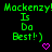 Green pixelated text reads "Mockenzy! Mockenzy! Is Do Best! :)" with two pink heart symbols on a black background.
