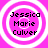Four identical circular icons with white concentric rings on a bright pink background, each containing the text "Jessica Marie Culver" in black pixelated font.