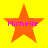 Four orange stars on yellow background with pink text "Michelle" across each star, arranged in two of two stars each