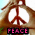 A hand forms a peace sign with fingers, displaying sequential text overlays in pink and black lettering.