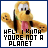 Animated pixel art of a cartoon dog with brown fur, black nose, and pink tongue, standing against white background with text below.