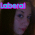 Pixelated image of a person with dark hair, blue eyes, and light skin; text "Laberal" in cyan on pink background at top left, "15" in same style at bottom right.