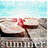 A four- shows beach scenes with text overlays, including "SUMMER" and "HOLIDAY," featuring people in swimwear on sand near water
