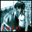 Pixelated anime-style character with dark hair in a white tank top and red shorts, standing against a blurred blue background with text reading "Anime IM" and "com" on the right.