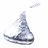 Pixelated silver Hershey's Kiss candy with brown text reading 'I Love Kisses' on a white background.