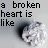 A 4-frame animated contact sheet showing crumpled paper with text about broken hearts, each frame containing a different segment of the full message.