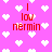 Pixelated pink background with white heart shapes and red text reading "I lov nermin" in multiple positions.