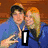 six pixelated images with overlaid text forming "I Love you" and partial names, showing different people in various poses