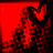 Red background with black heart outline and repeating pixelated text 'OH MY OH' in white, transitioning from full to partial visibility.