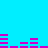 A static image with a bright cyan background and scattered magenta rectangular bars in varying lengths and positions.