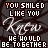 repeated text phrases in varying colors and styles on a dark background, with some letters displaying rainbow gradients