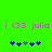 Green background with pink text 'i <33 julio' and blue/purple flower-like symbols, two identical frames side-by-side.
