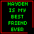 Four identical display green text on black background with red borders; two have small symbols in bottom-right corners