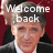 A four- shows a person in formal attire with changing text overlays: 'Welcome back', 'my naughty', and 'little monkies!'