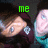 Animated sequence showing a person with dark hair and a maroon hoodie, with green text changing from 'me' to 'and' to 'my <8' over time.